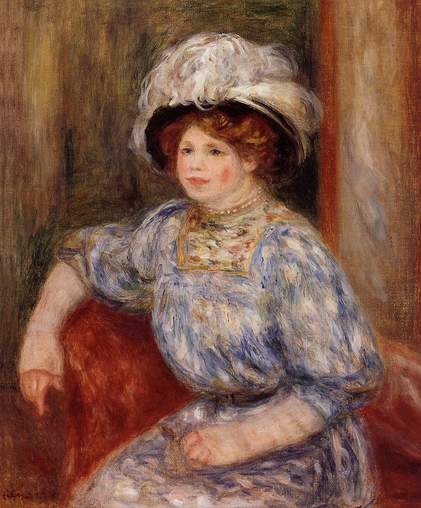 Woman in Blue by Pierre-Auguste Renoir