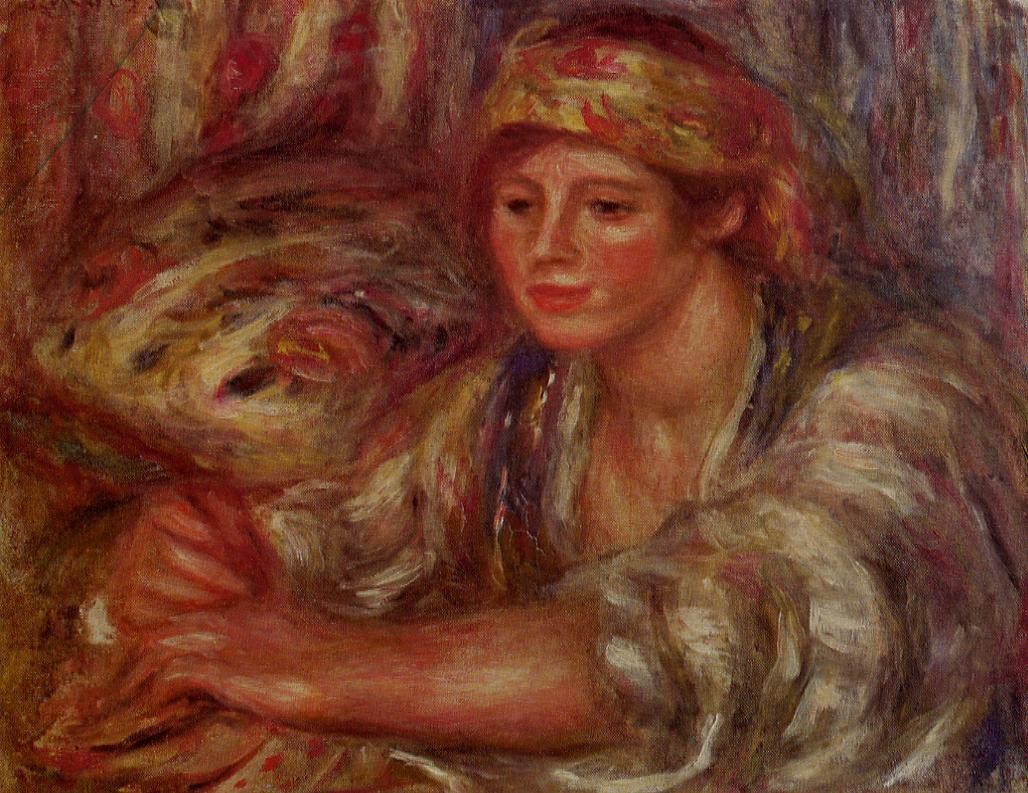 Woman Playing Cards by Pierre-Auguste Renoir