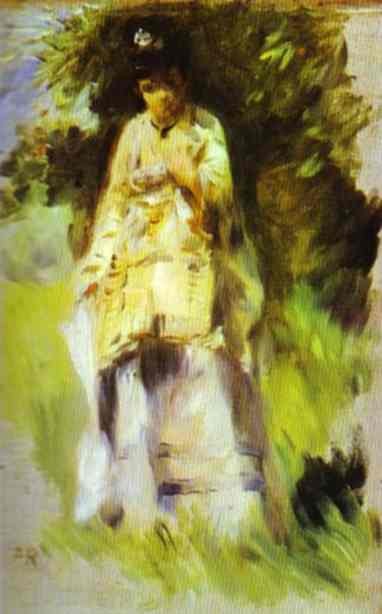 Woman Standing by a Tree by Pierre-Auguste Renoir