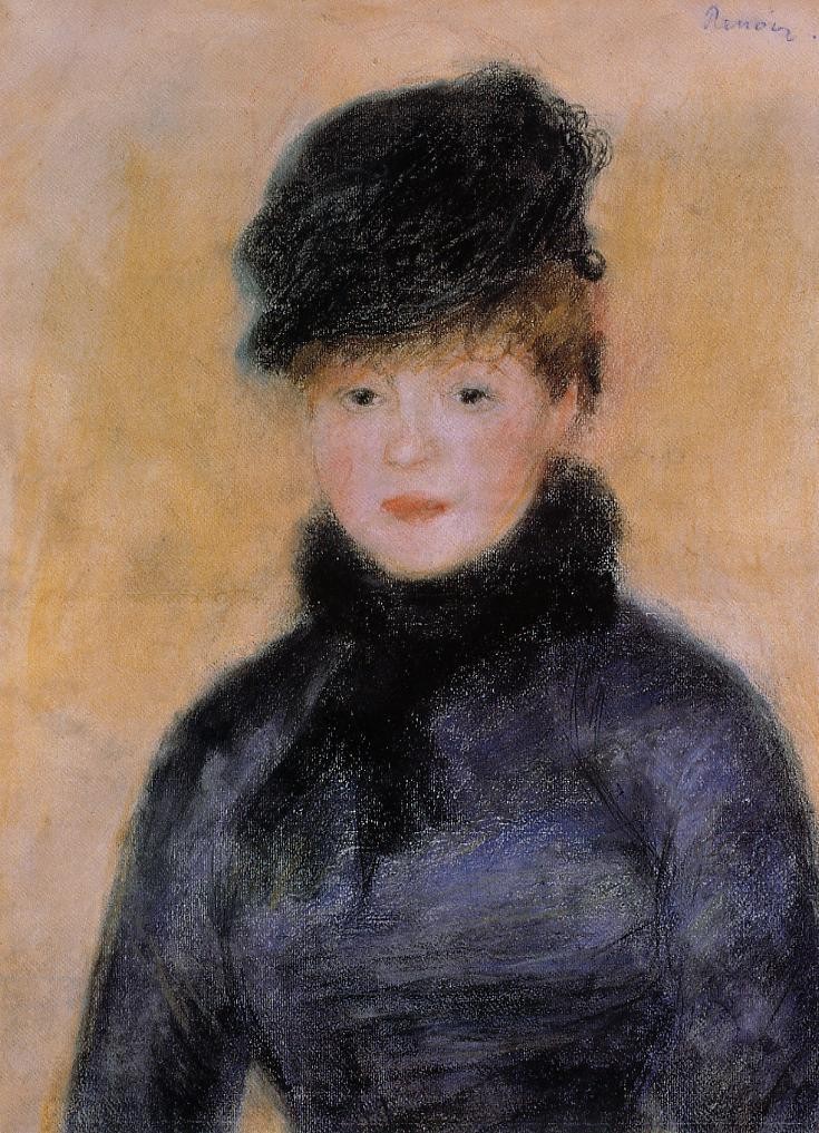 Woman with a Blue Blouse by Pierre-Auguste Renoir