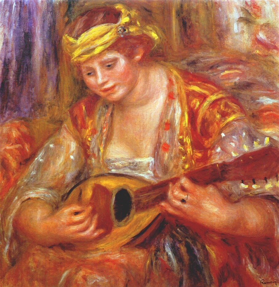Woman with a mandolin by Pierre-Auguste Renoir