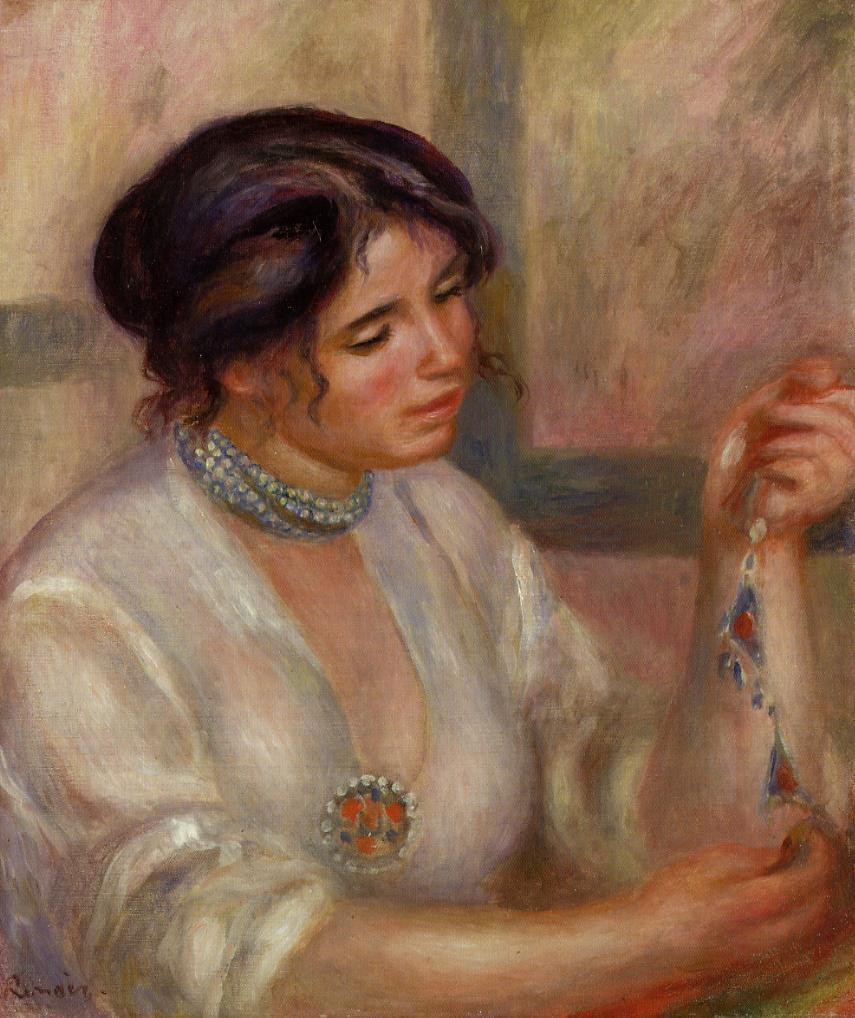 Woman with a Necklace by Pierre-Auguste Renoir