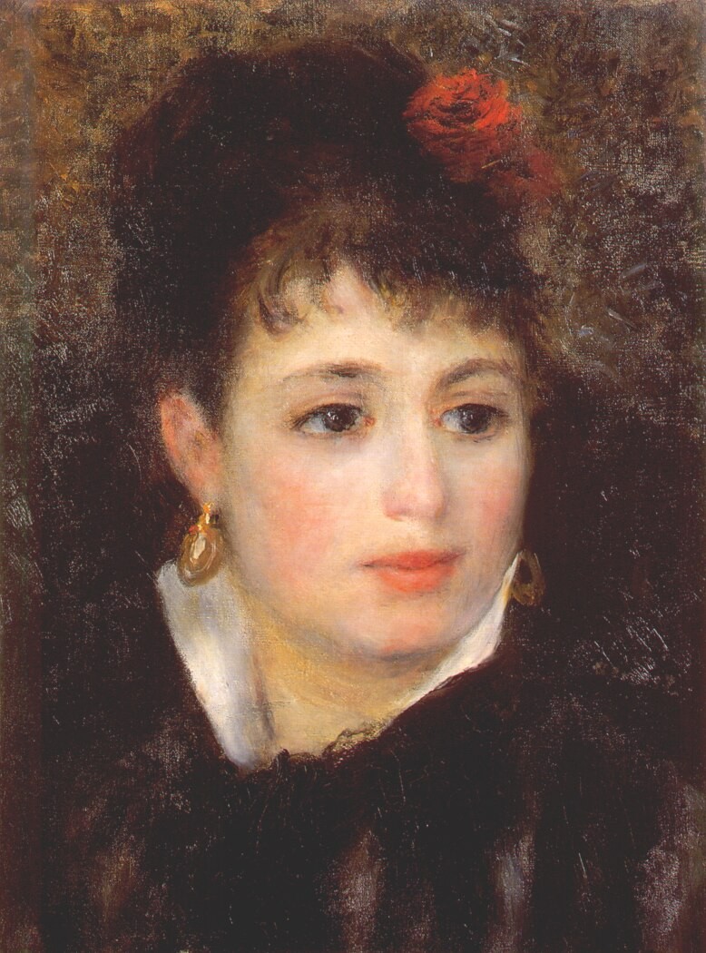Woman with a rose by Pierre-Auguste Renoir
