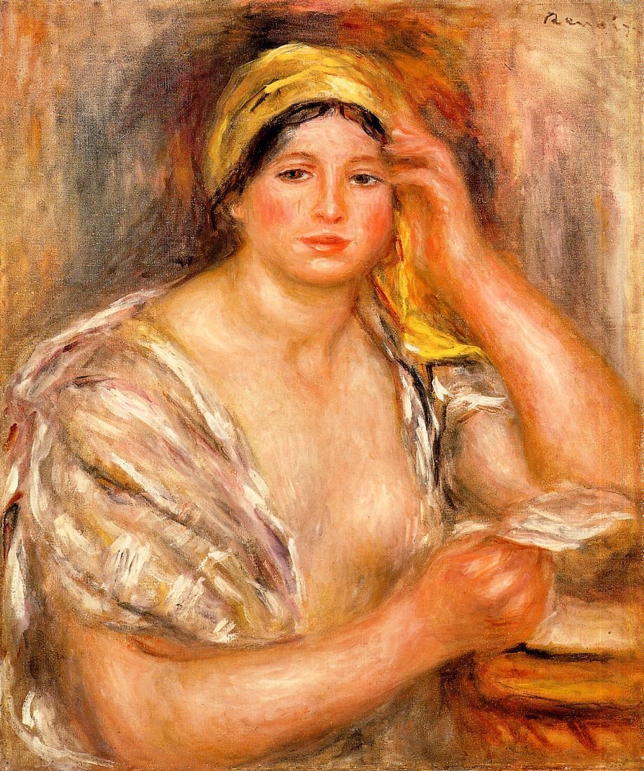 Woman with a Yellow Turban by Pierre-Auguste Renoir