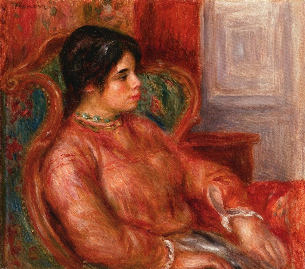 Woman with Green Chair by Pierre-Auguste Renoir
