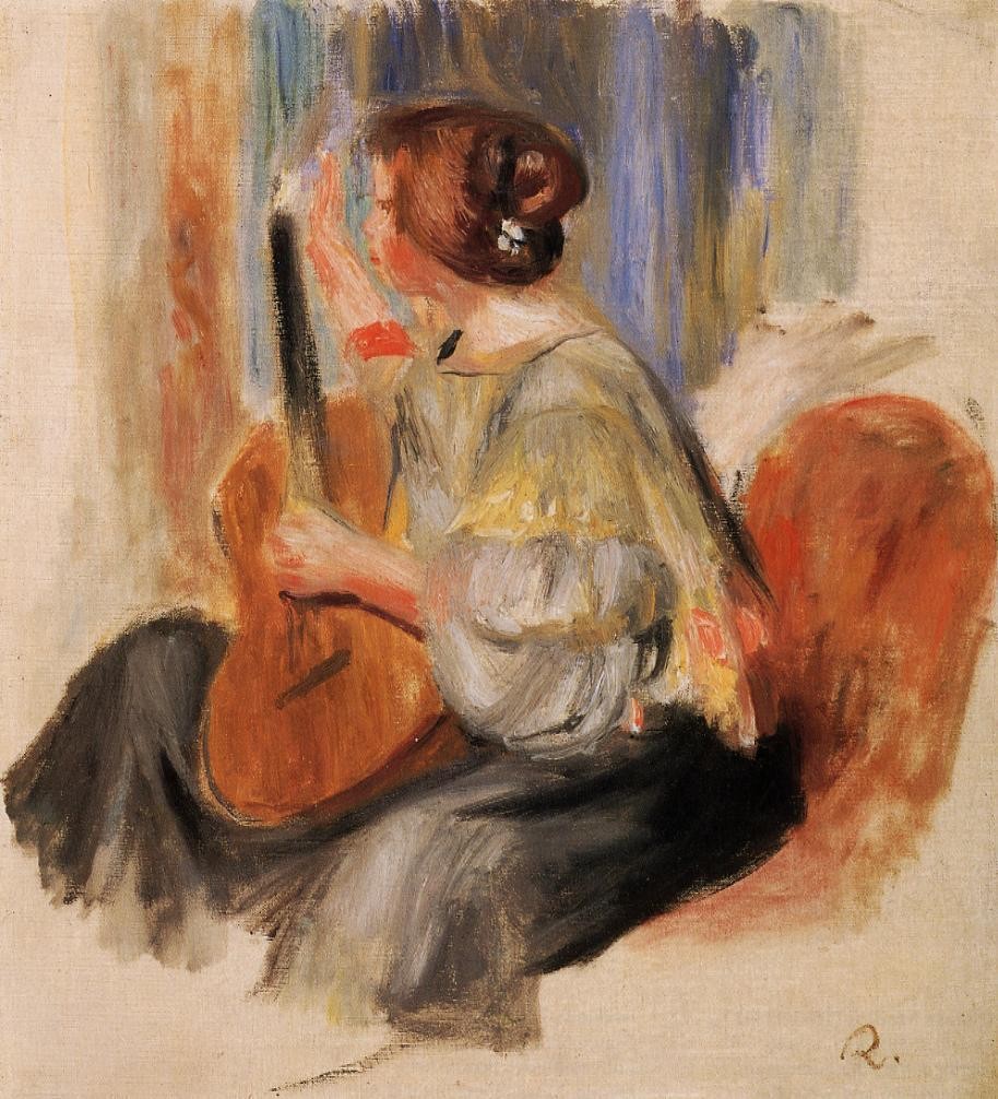 Woman with Guitar by Pierre-Auguste Renoir