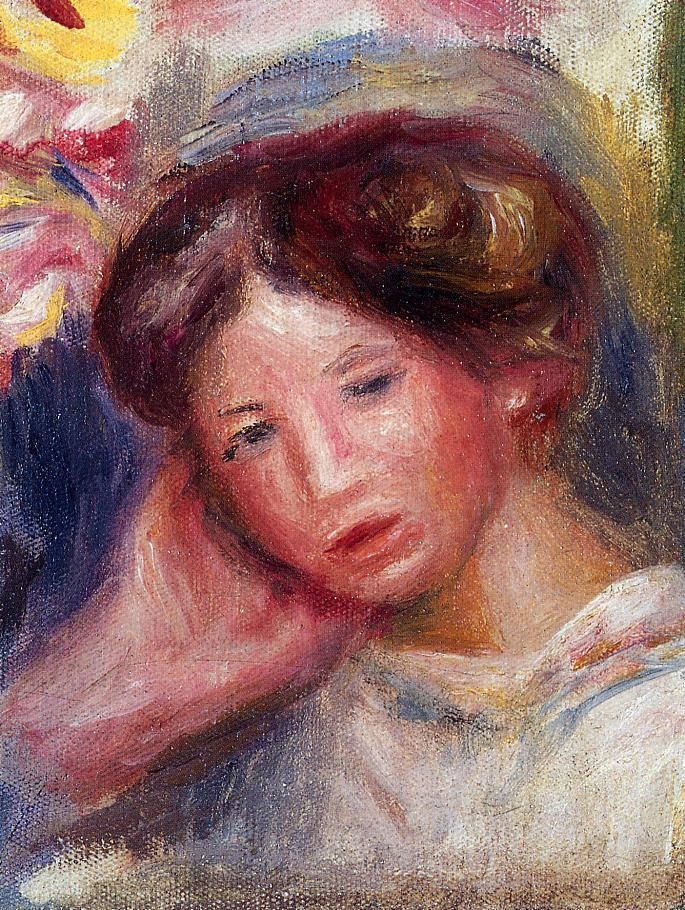 Woman`s Head by Pierre-Auguste Renoir