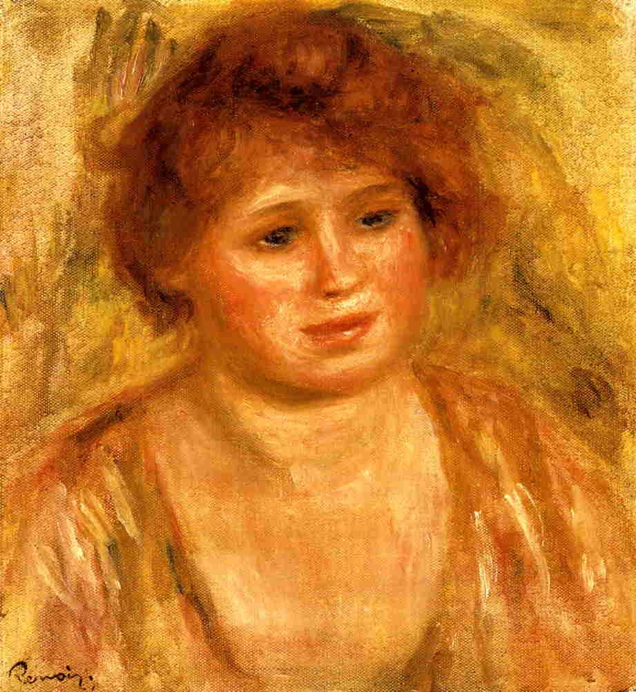Woman`s Head by Pierre-Auguste Renoir