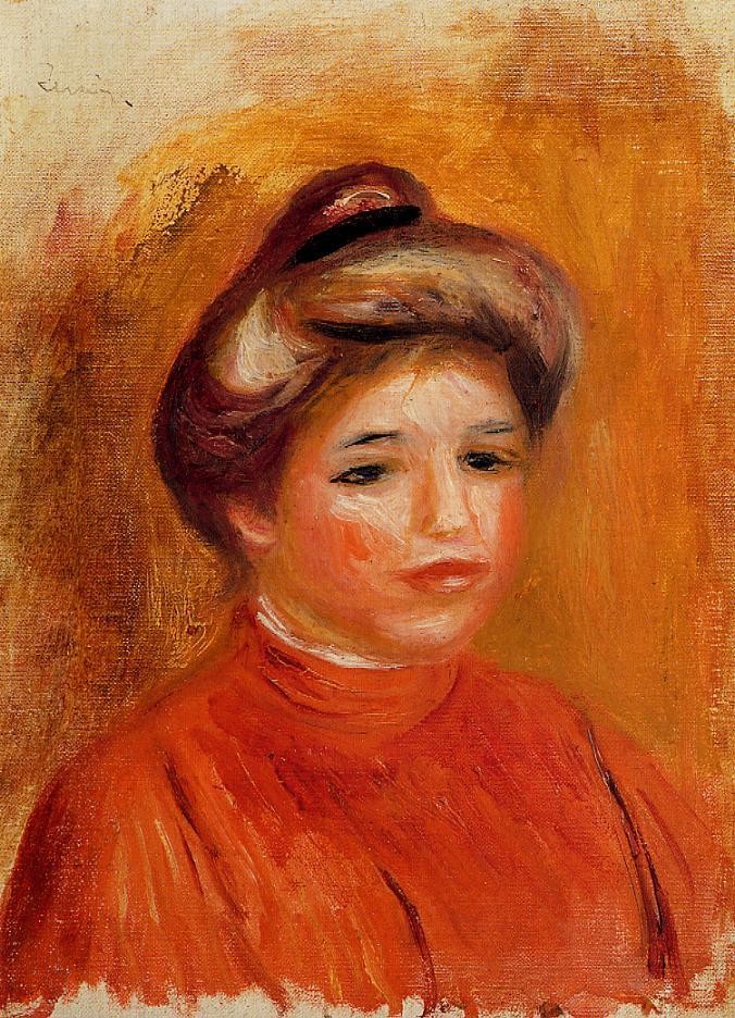 Woman`s Head by Pierre-Auguste Renoir
