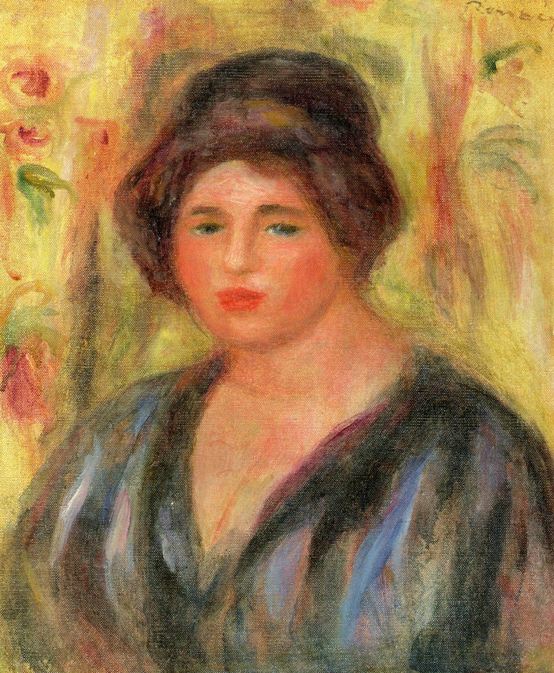 Woman`s Head by Pierre-Auguste Renoir