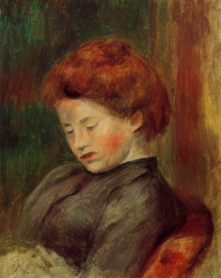 Woman`s Head by Pierre-Auguste Renoir