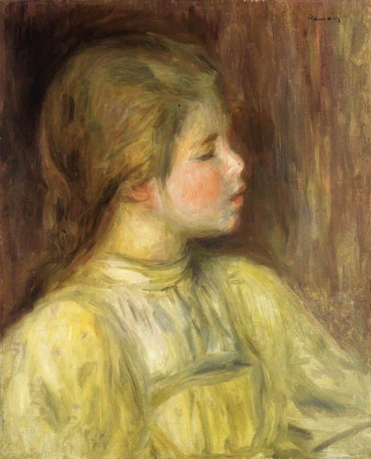 Woman`s Head, The Thinker by Pierre-Auguste Renoir