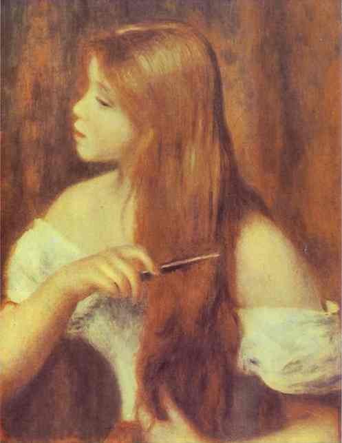Young Girl Combing Her Hair by Pierre-Auguste Renoir