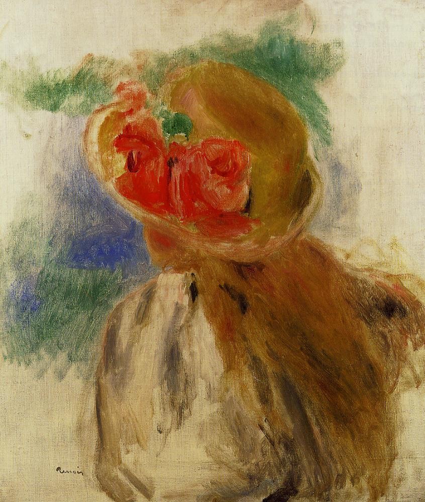 Young Girl in a Flowered Hat by Pierre-Auguste Renoir