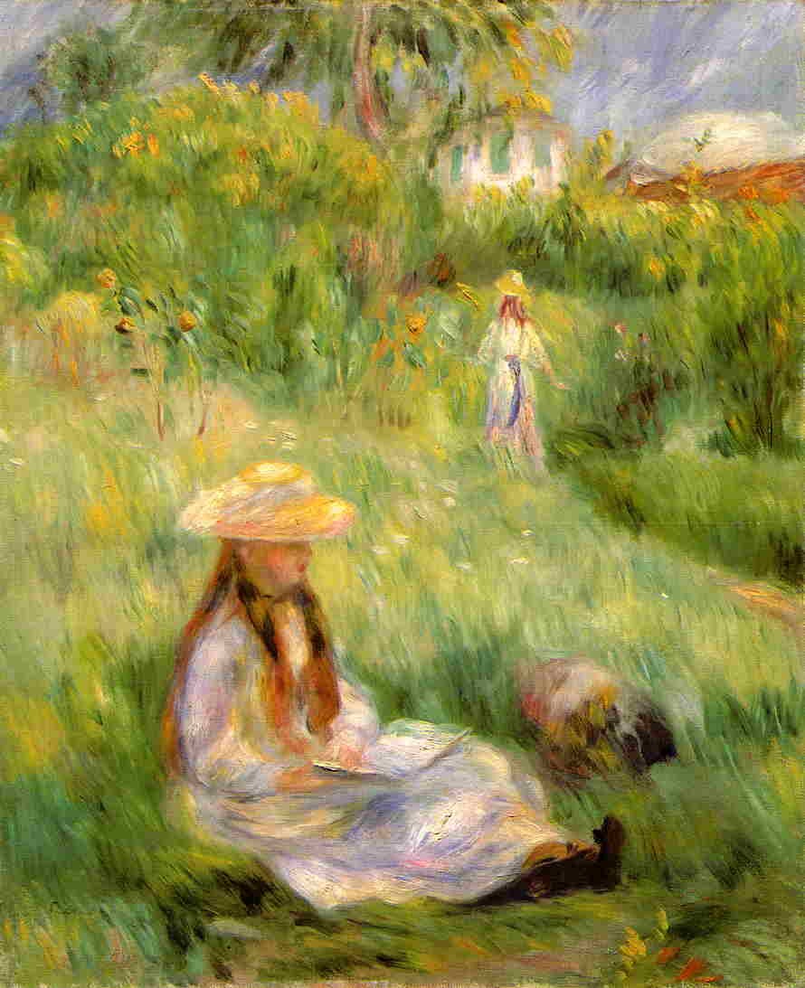 Young Girl in the Garden at Mezy by Pierre-Auguste Renoir