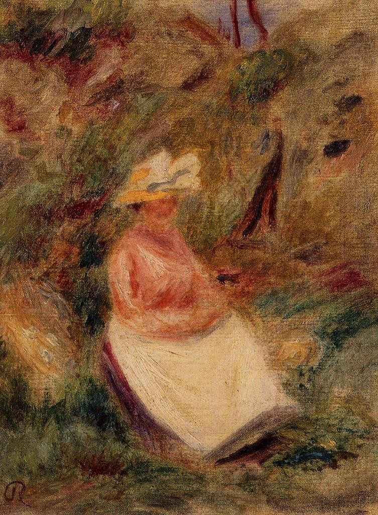 Young Girl in the Woods by Pierre-Auguste Renoir