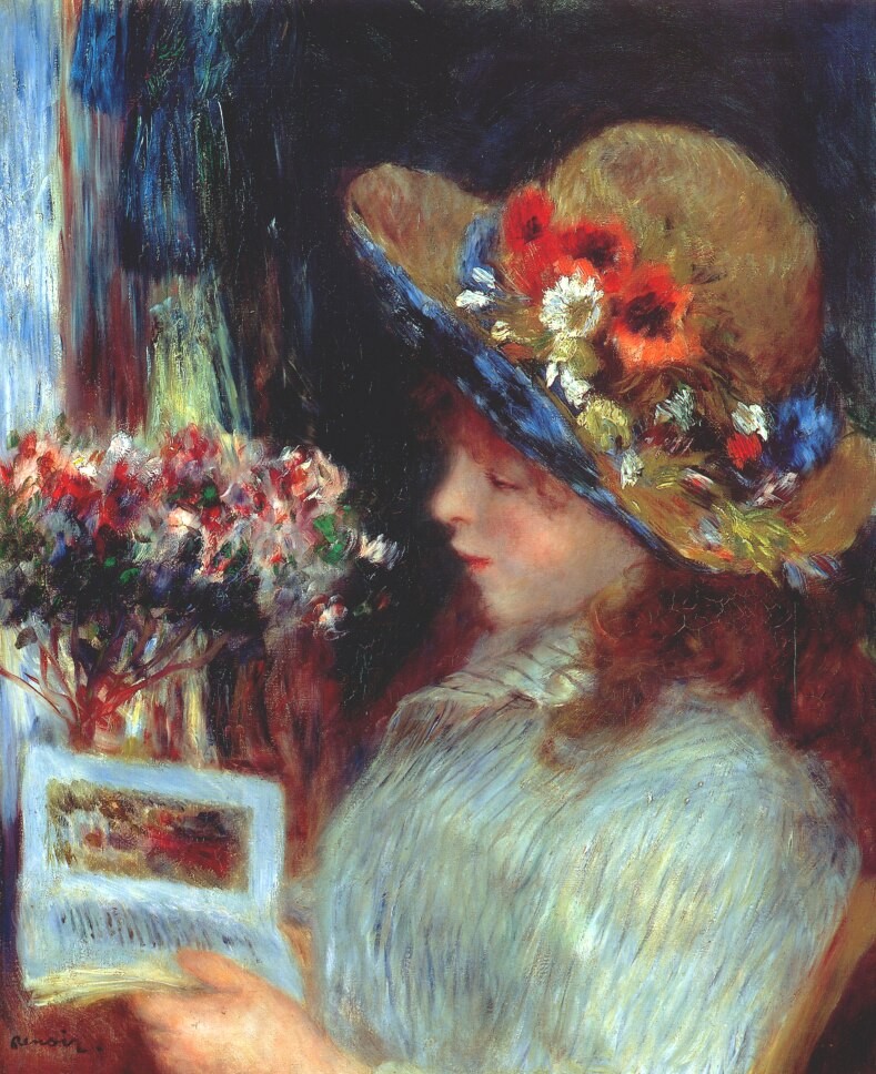 Young girl reading by Pierre-Auguste Renoir