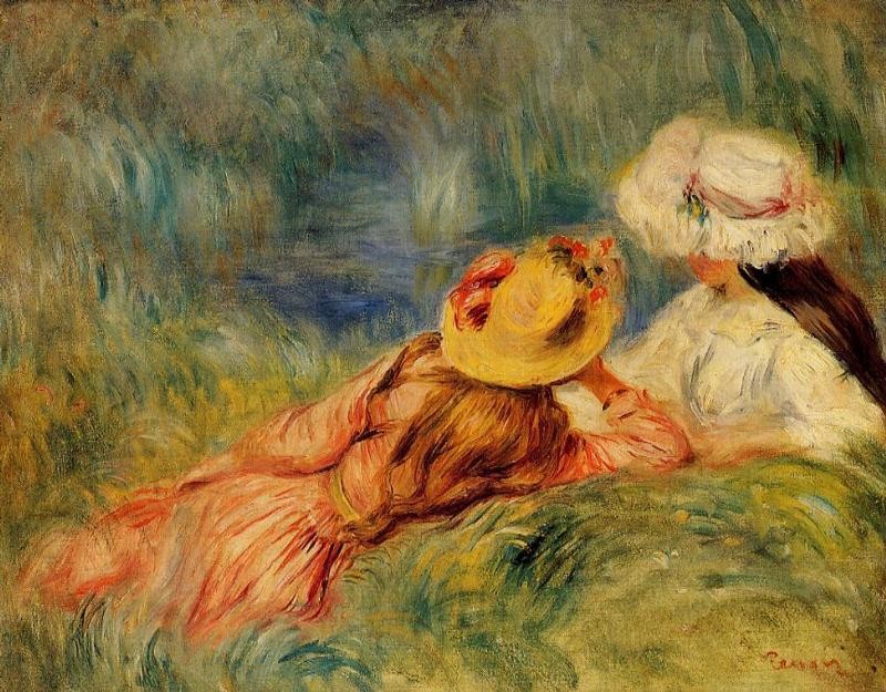 Young Girls by the Water by Pierre-Auguste Renoir