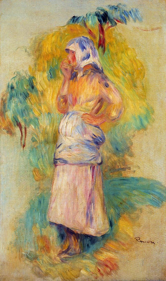 Young Peasant Eating an Apple by Pierre-Auguste Renoir