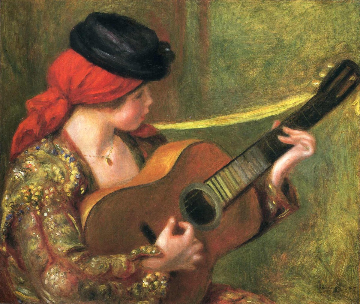 Young Spanish Woman with a Guitar by Pierre-Auguste Renoir