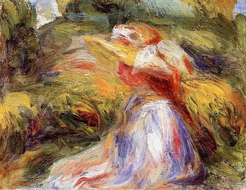 Young Woman in a Hat by Pierre-Auguste Renoir