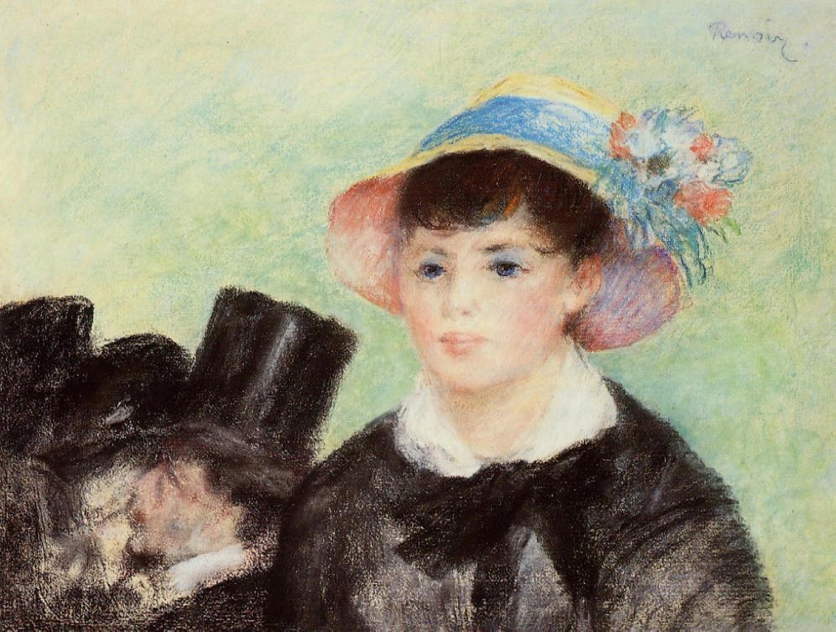Young Woman in a Straw Hat by Pierre-Auguste Renoir