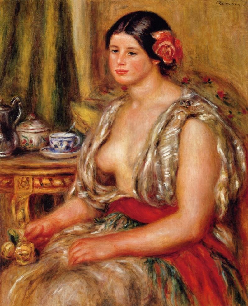 Young Woman Seated in an Oriental Costume by Pierre-Auguste Renoir