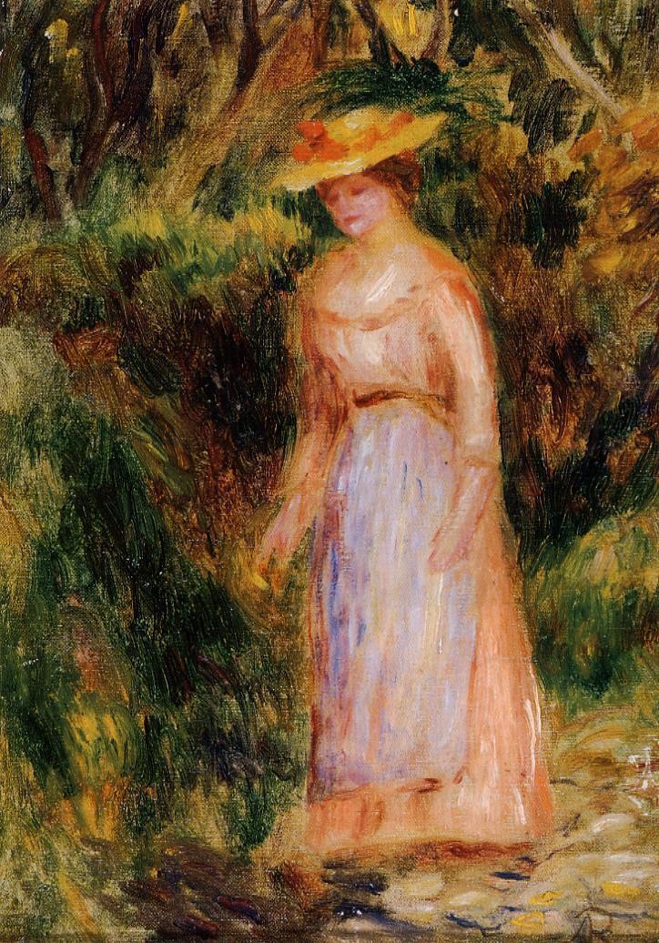 Young Woman Taking a Walk by Pierre-Auguste Renoir