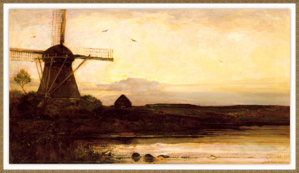 Mill in the evening by Piet Mondrian
