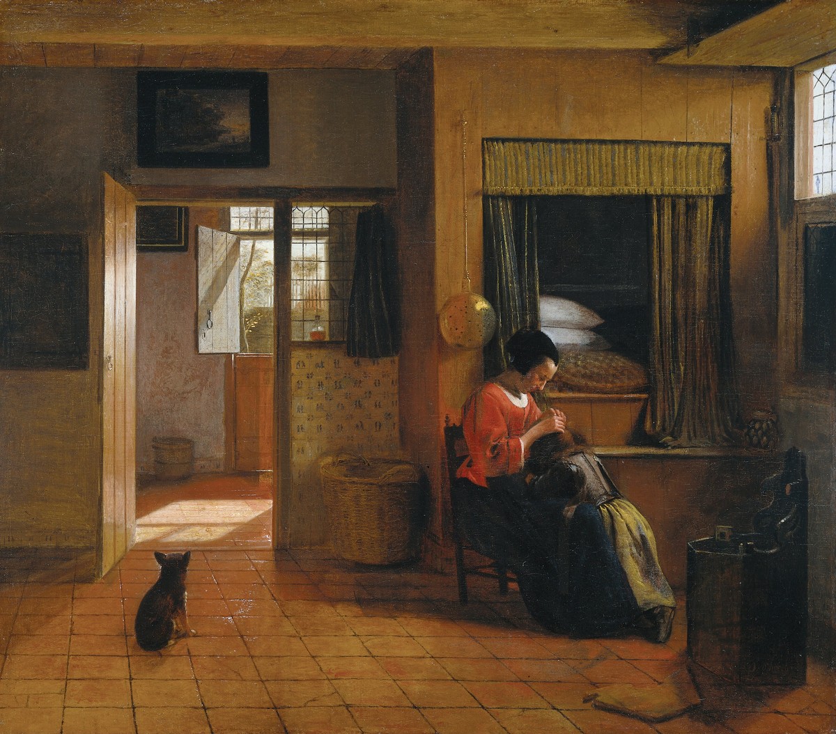 Interior with a Mother delousing her Child by Pieter de Hooch