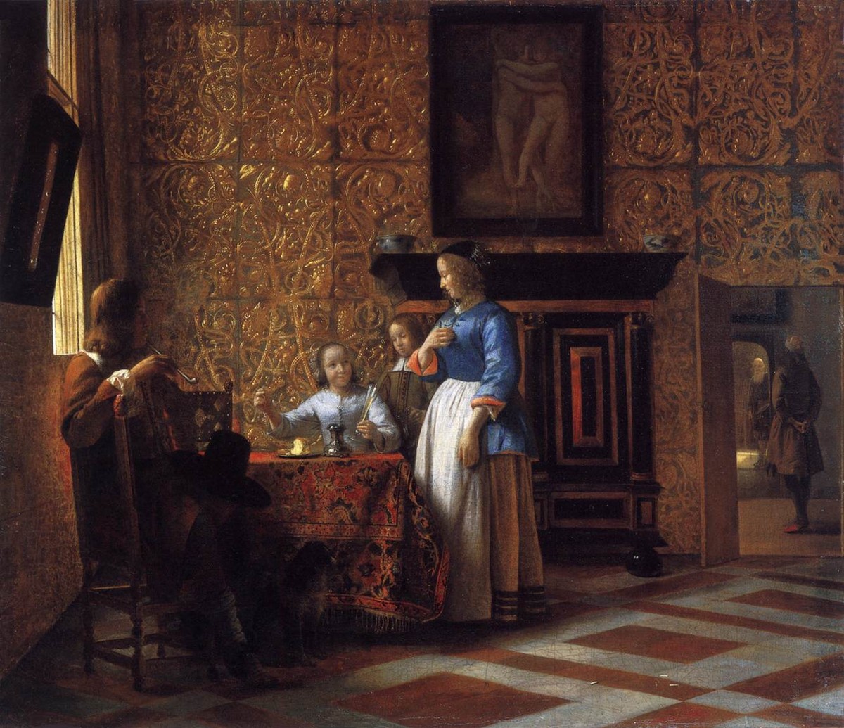 Interior with Figures by Pieter de Hooch