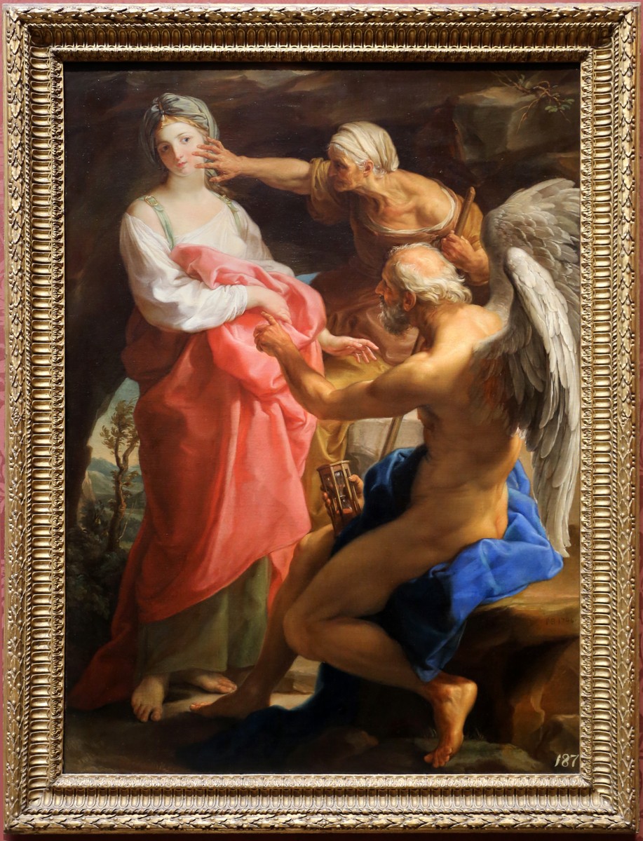 Time orders old age to destroy beauty by Pompeo Batoni