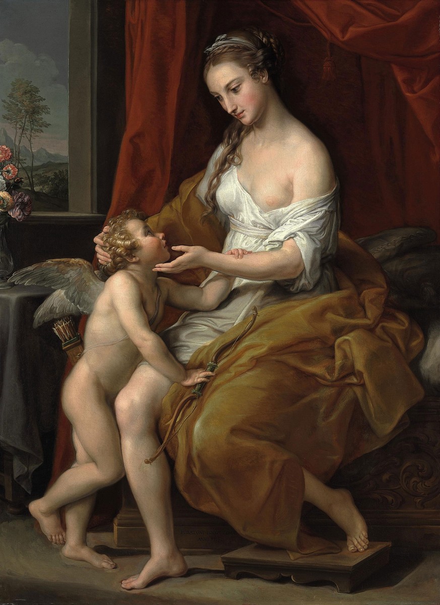 Venus Caressing Cupid by Pompeo Batoni