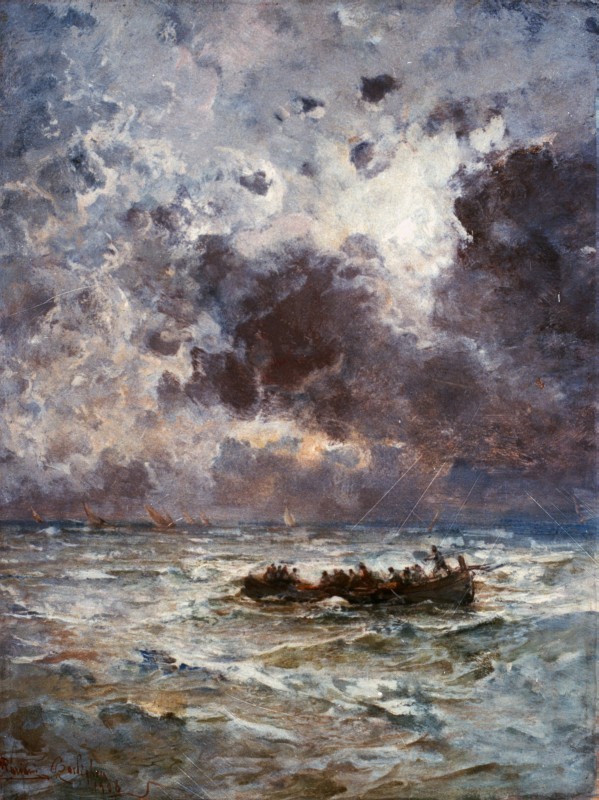 Seascape at Bordighera by Pompeo Mariani