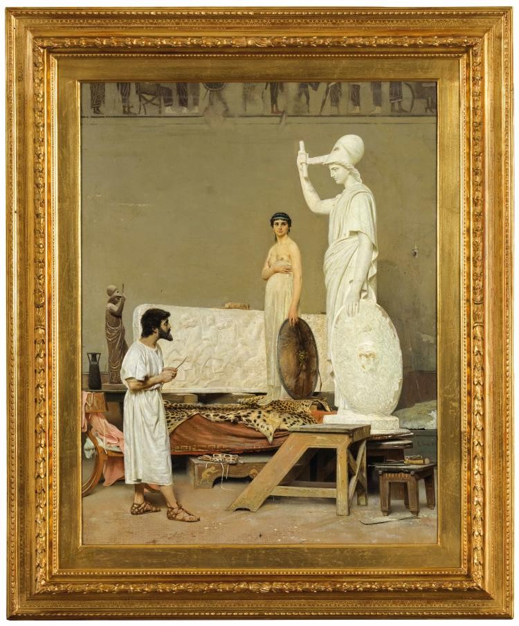 Fidia che scolpisce la statua di Minerva by Raffaello Sorbi