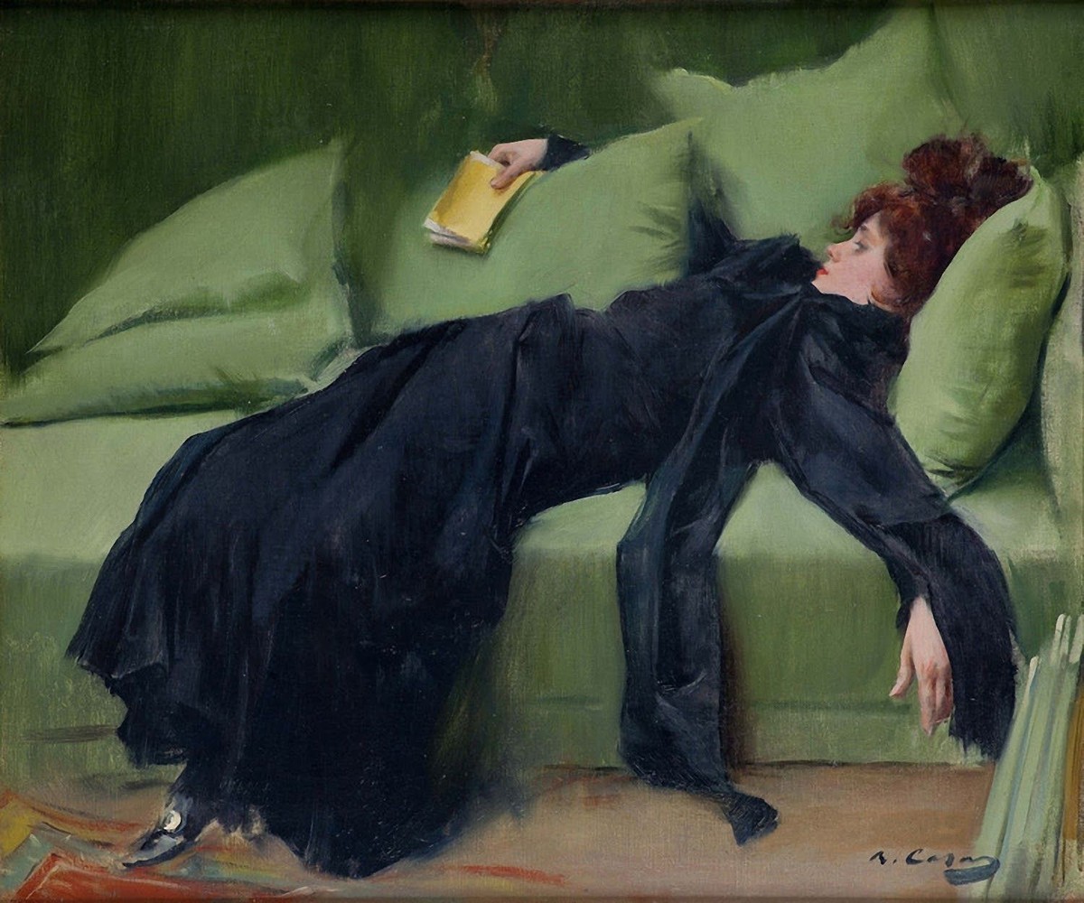 Decadent young woman. After the dance by Ramon Casas