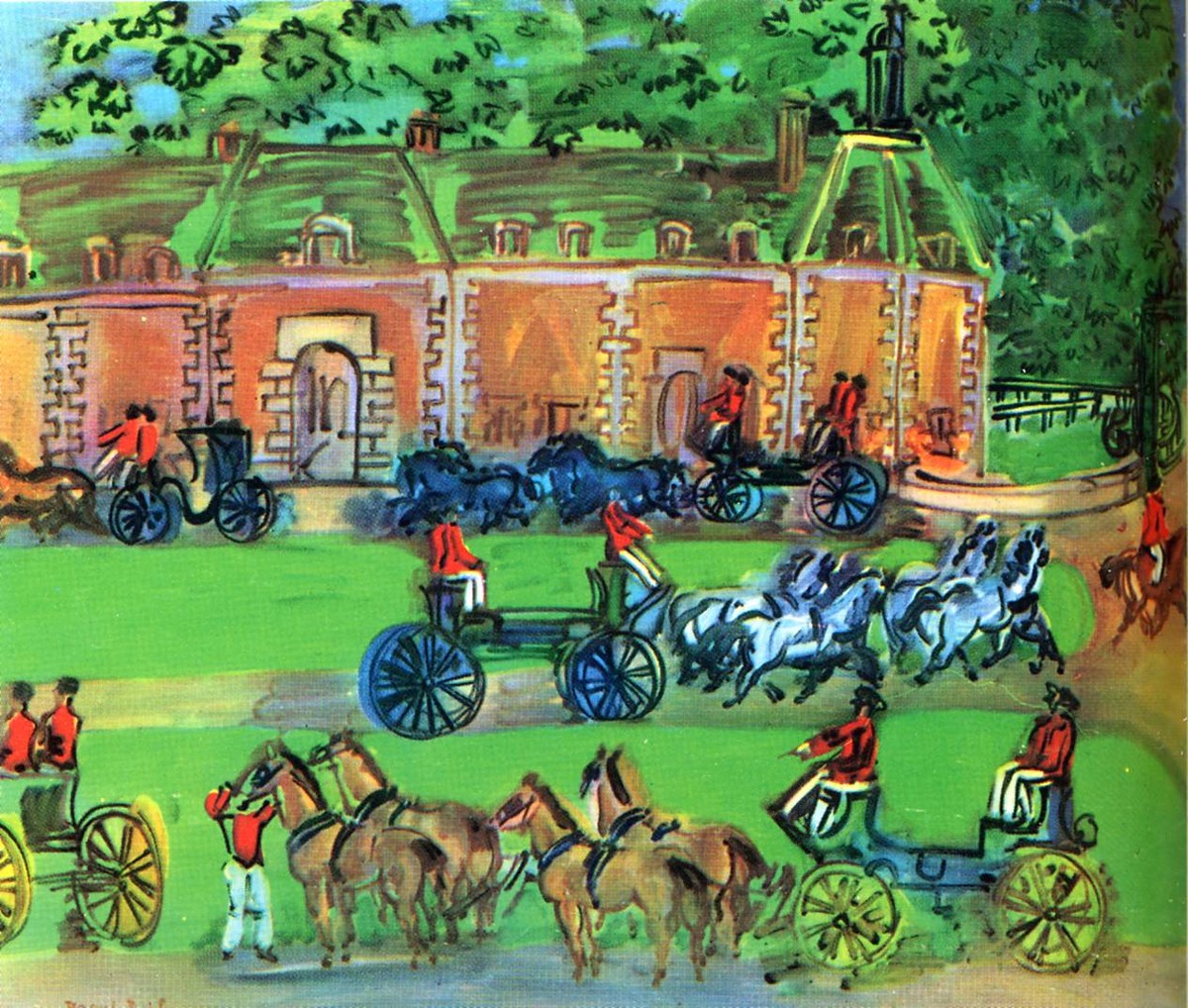 Chateau and Horses by Raoul Dufy