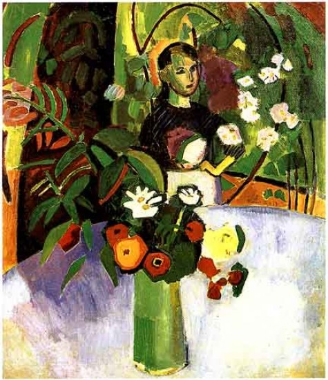 Jeanne with Flowers by Raoul Dufy