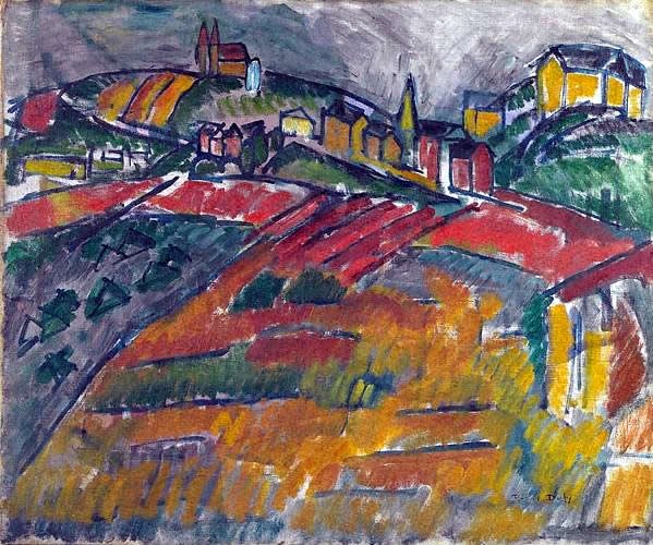 Landscape with red and yellow by Raoul Dufy