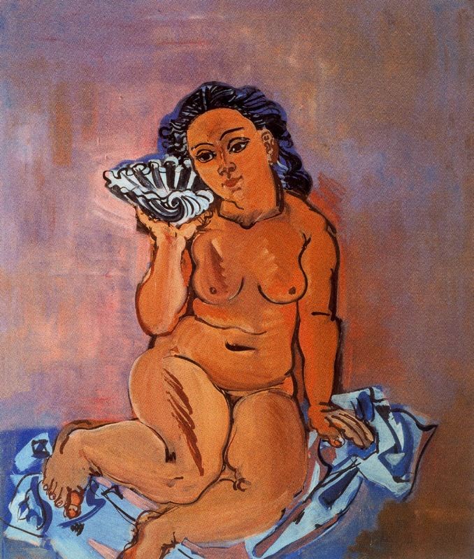 Nude with seashell by Raoul Dufy