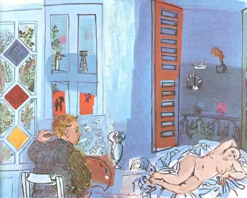 The Artist and His Model in the Studio at Le Havre by Raoul Dufy