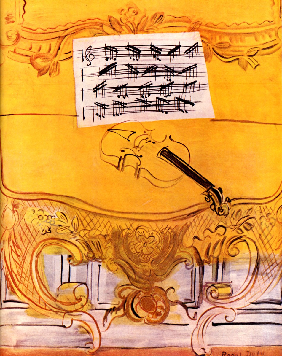 The Yellow Console with a Violin by Raoul Dufy