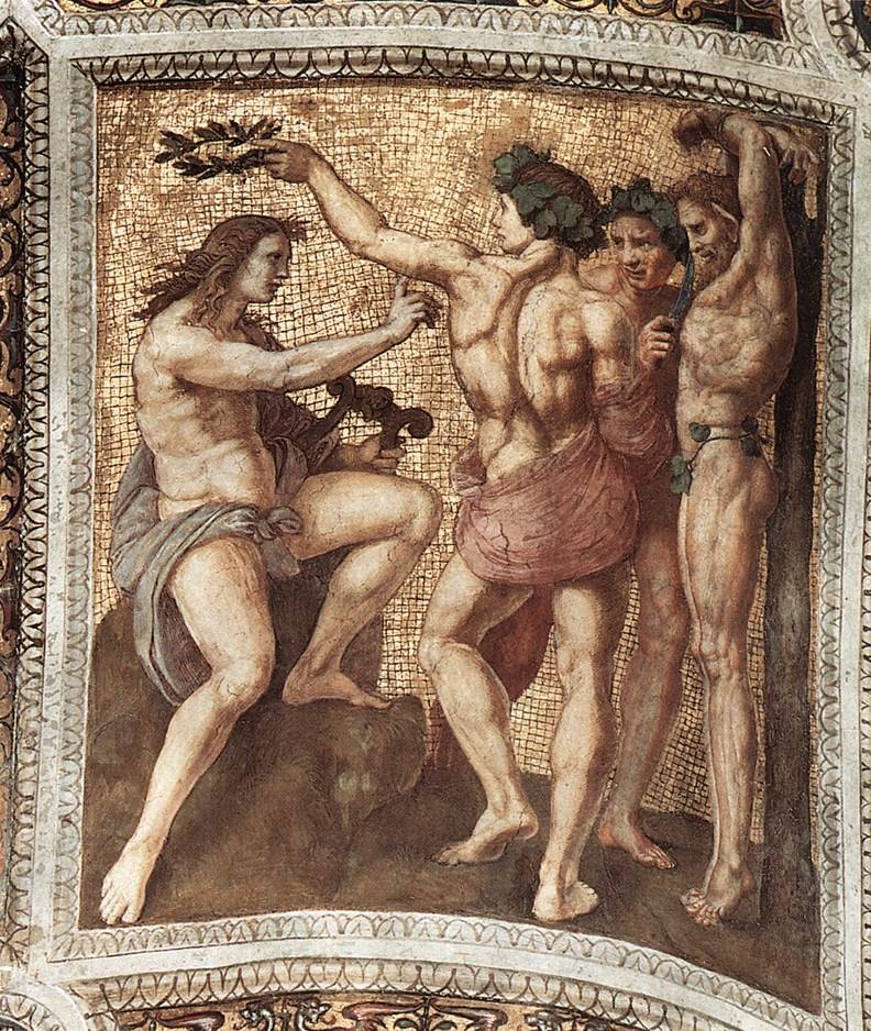 Apollo and Marsyas, from the 'Stanza della Segnatura' by Raphael