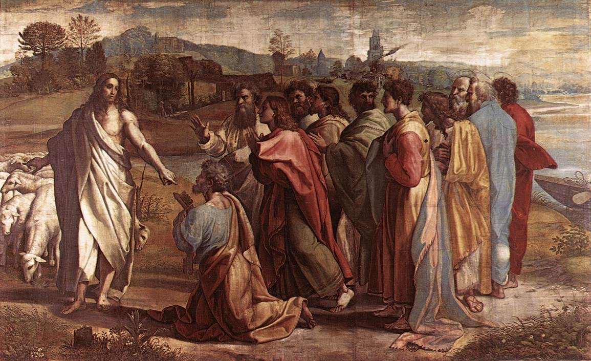 Christ's Charge to St. Peter (cartoon for the Sistine Chapel) by Raphael