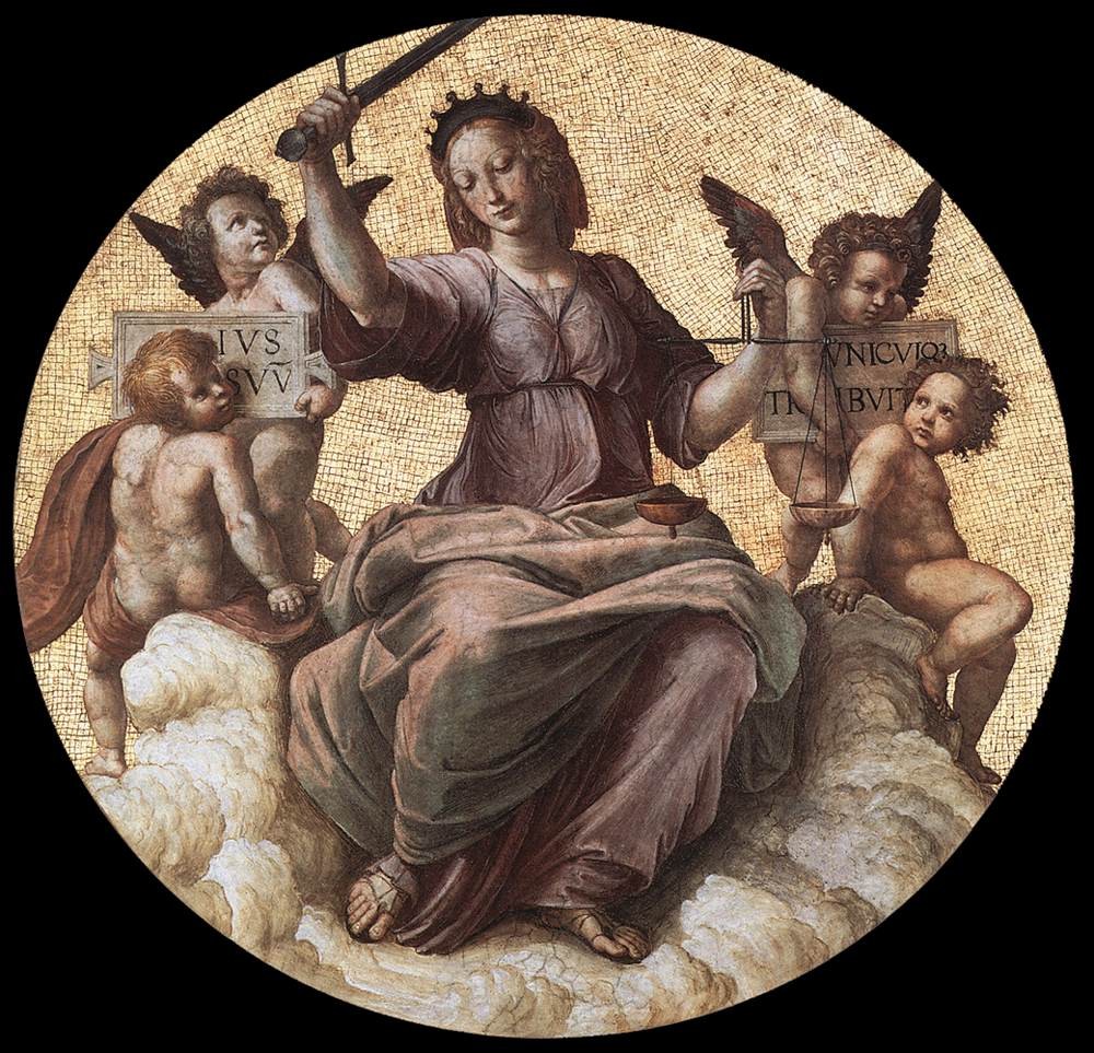 Justice, from the 'Stanza della Segnatura' by Raphael