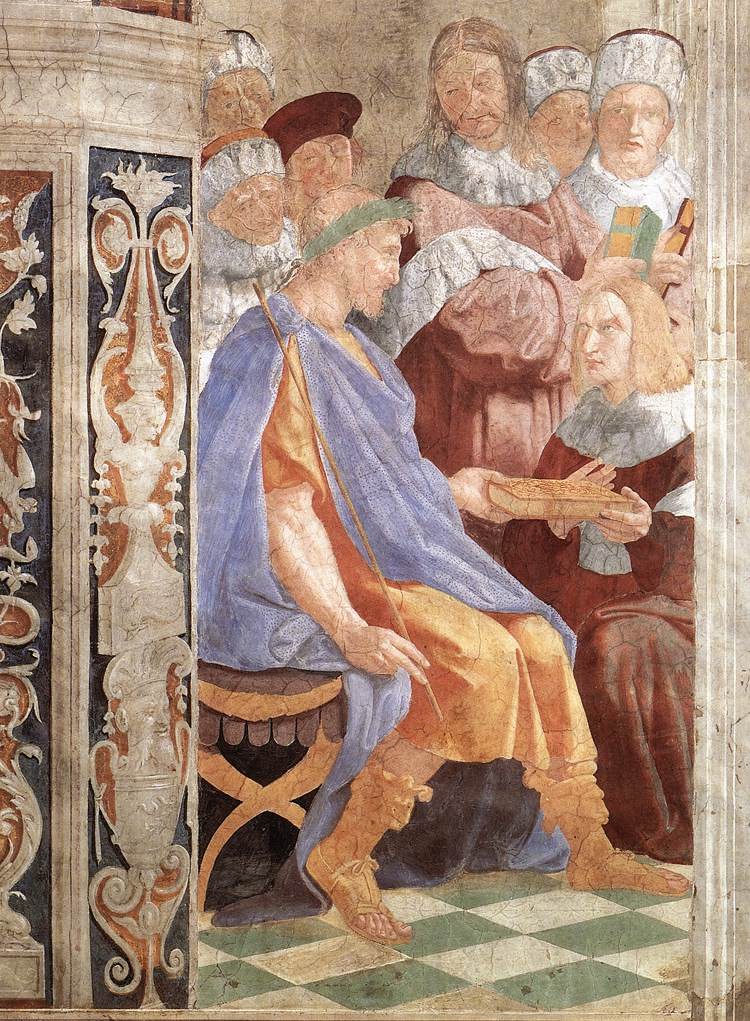 Justinian Presenting the Pandects to Trebonianus (Stanza della Segnatura) by Raphael