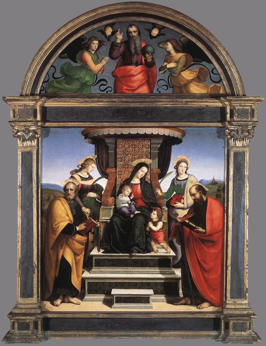 Madonna and Child Enthroned with Saints by Raphael
