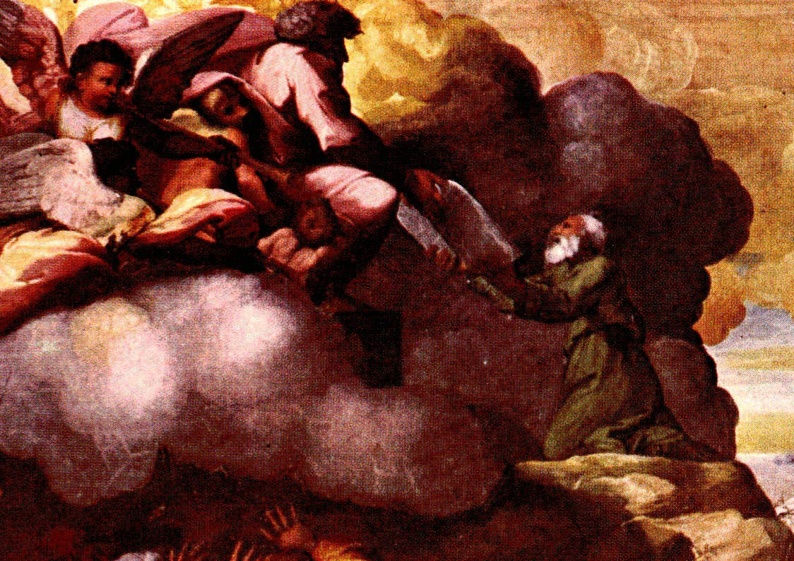 Moses Receiving the Tablets of the Law (detail) by Raphael