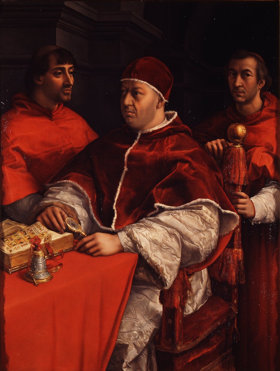 Portraits of Leo X, Cardinal Luigi de' Rossi and Giulio de Medici by Raphael