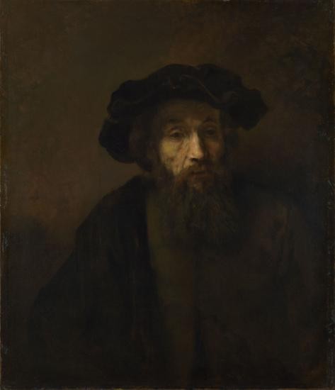 A Bearded Man in a Cap by Rembrandt